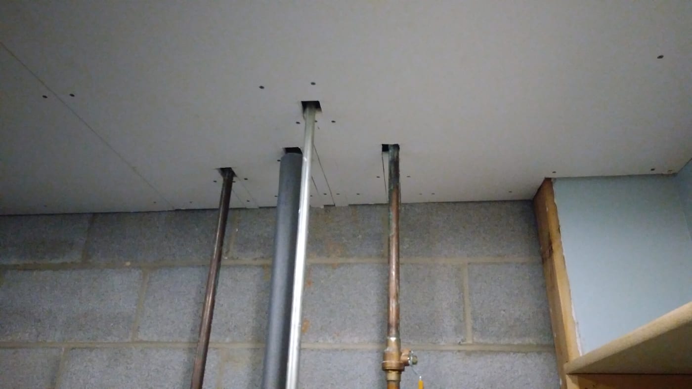 Utility Room Ceiling Drywall Install — photo 2