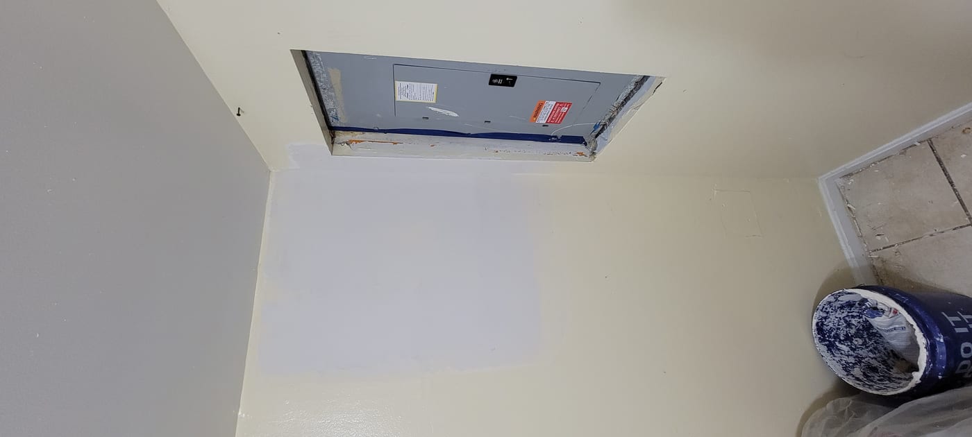 Drywall repair completed