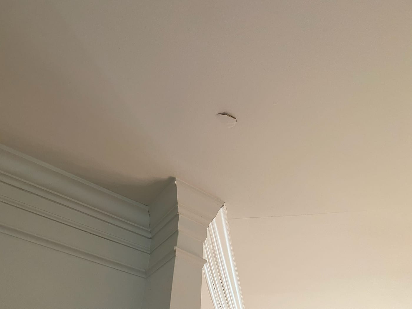 Drywall before repair