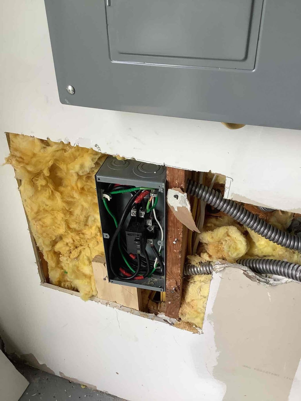 Drywall before repair