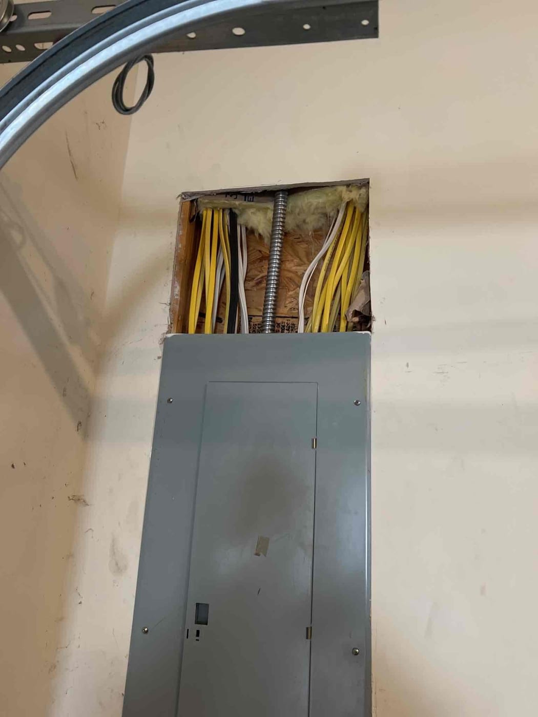 Drywall before repair