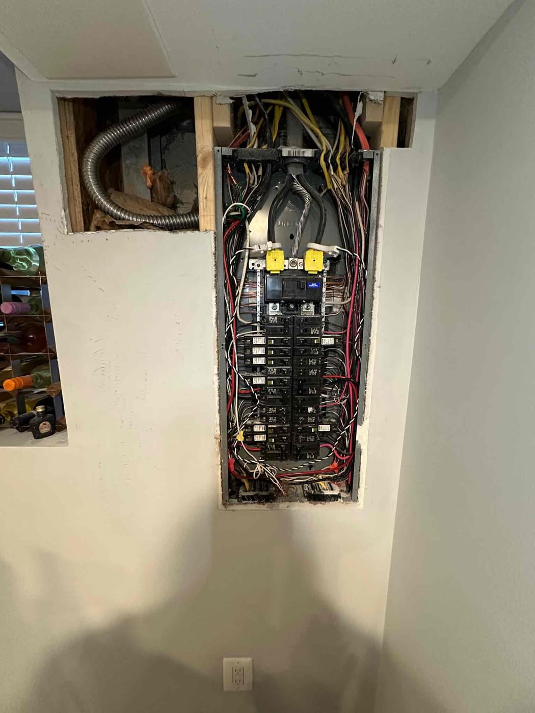 Drywall before repair