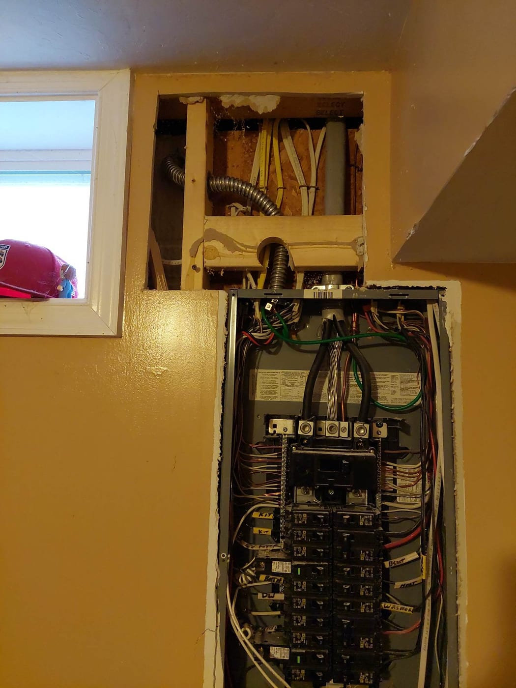 Drywall before repair