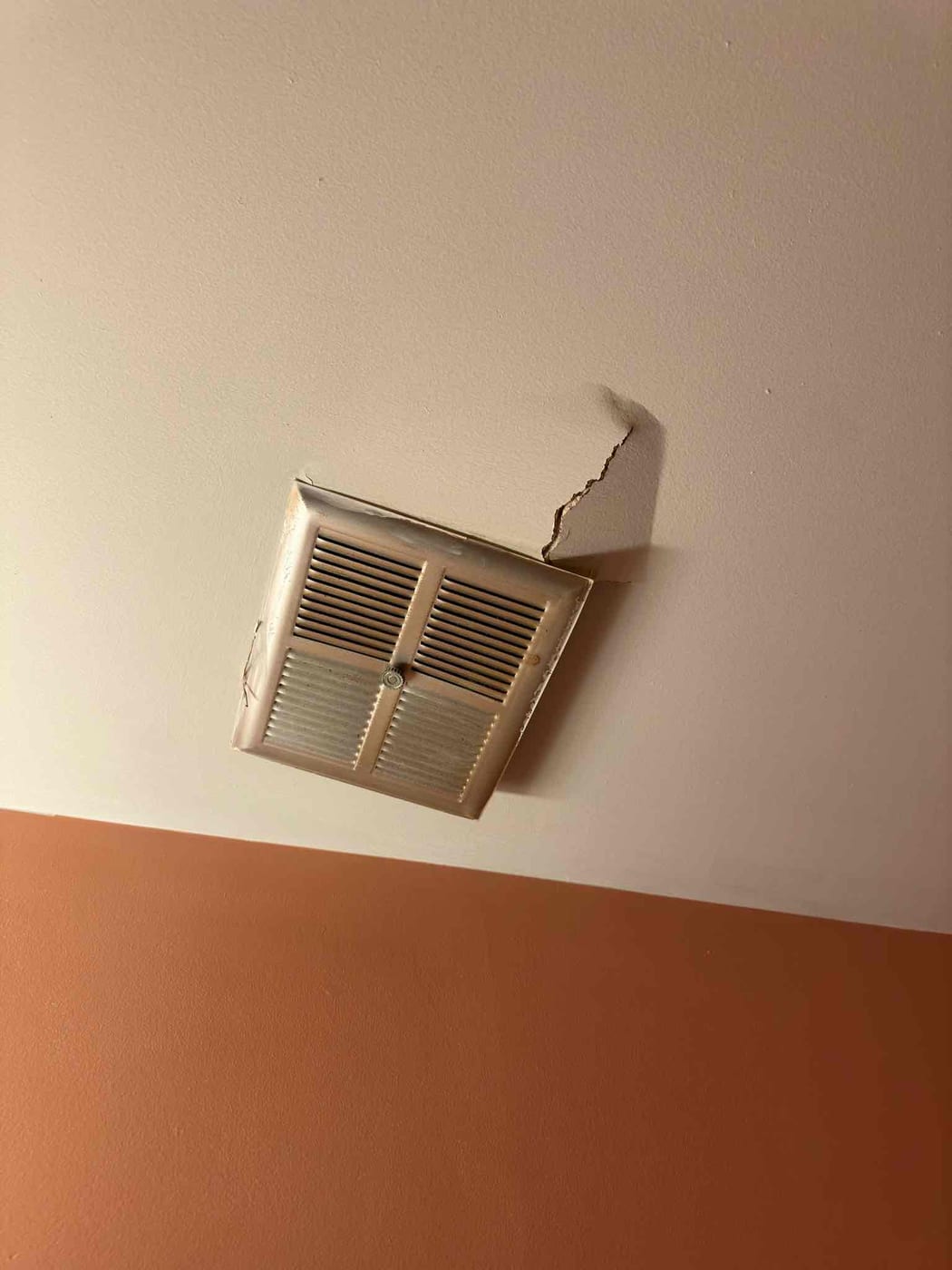 Drywall before repair