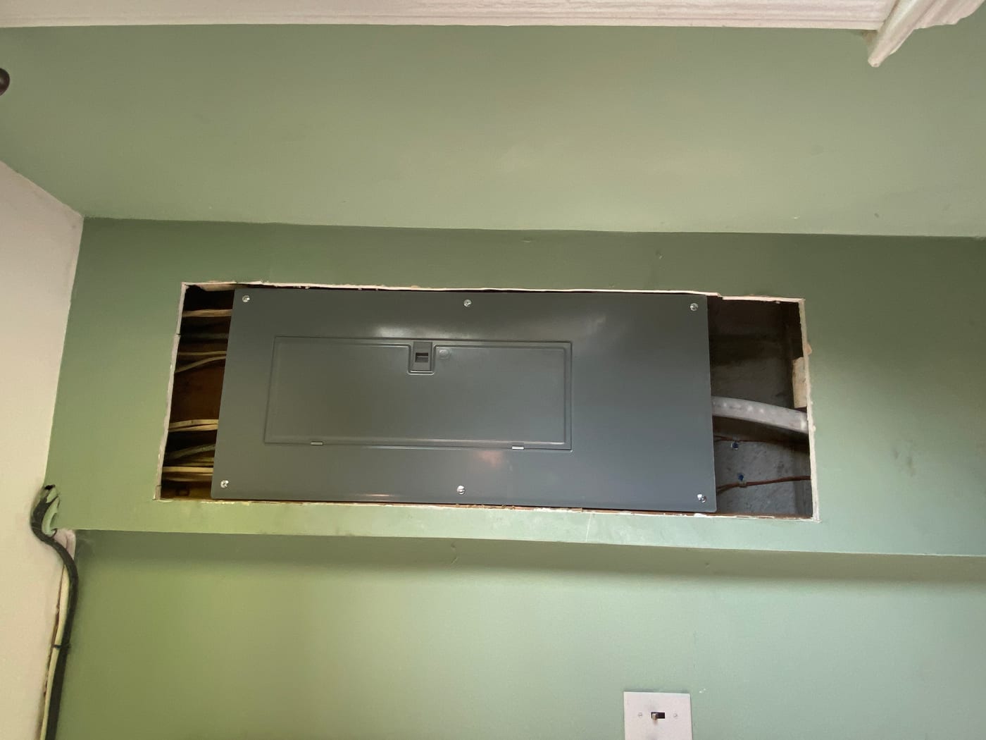 Drywall before repair