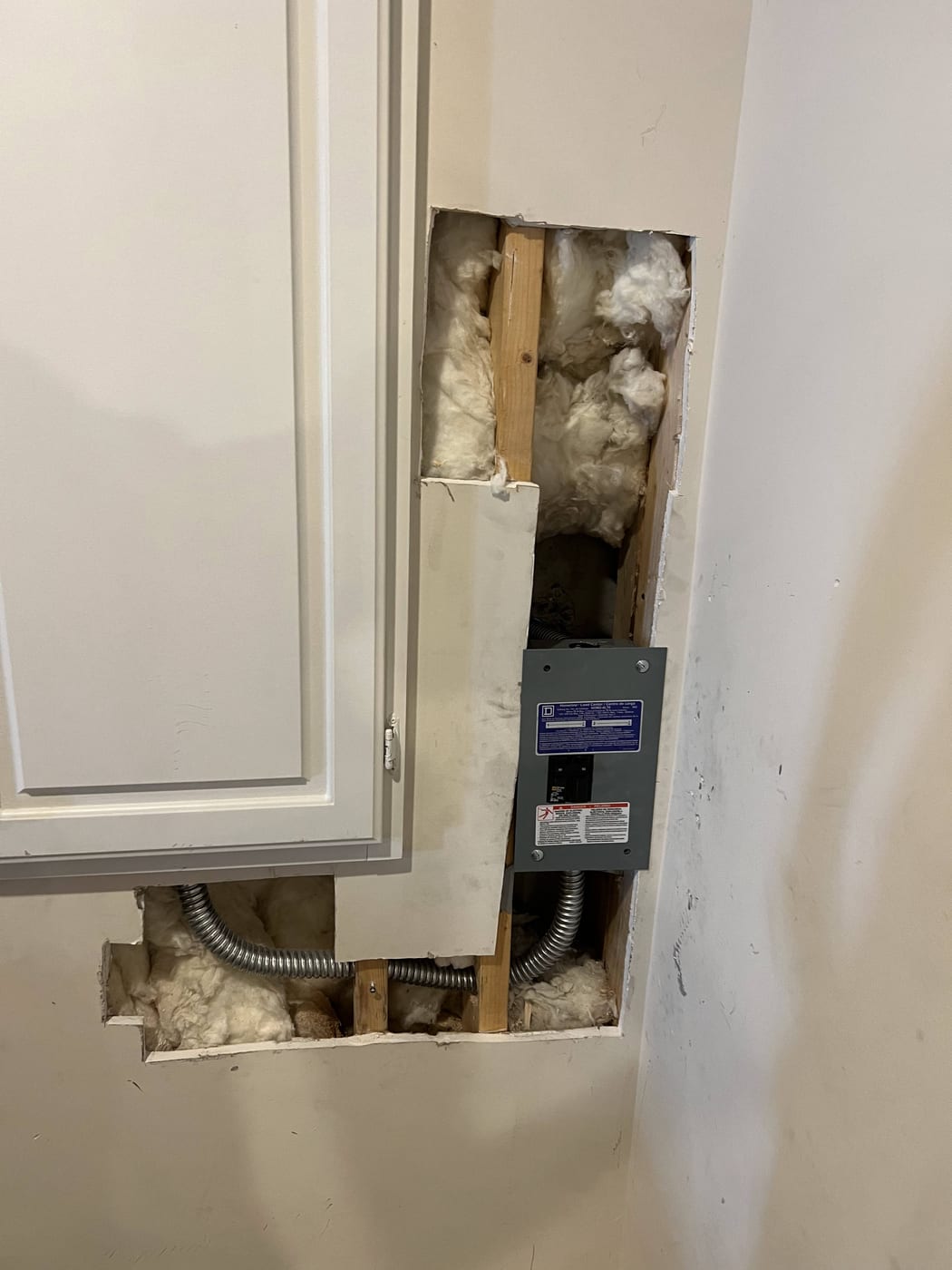 Drywall before repair