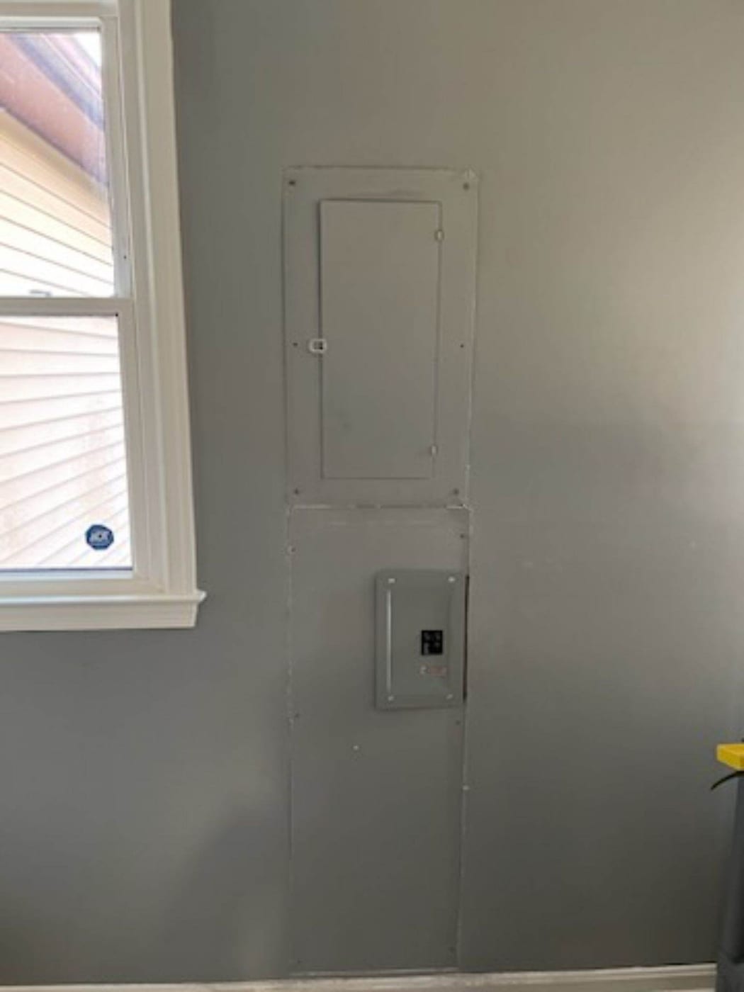 Drywall before repair