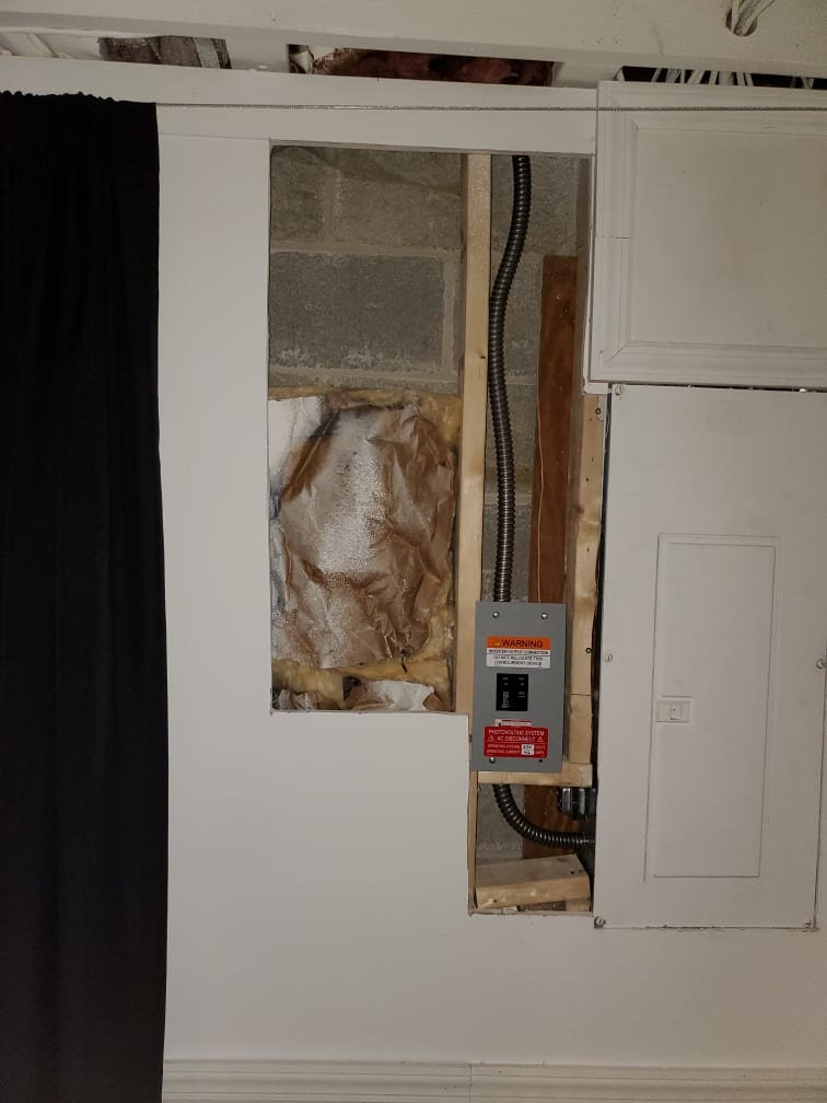 Drywall before repair