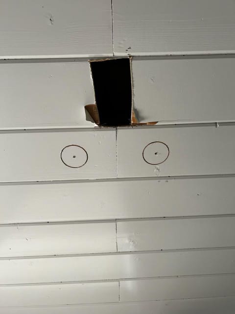 Drywall before repair