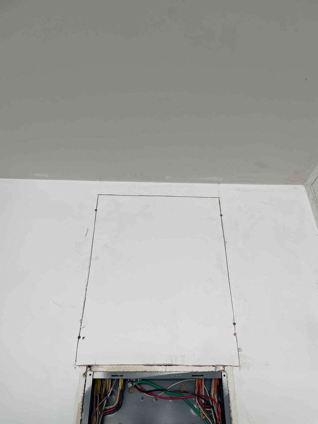 Drywall before repair