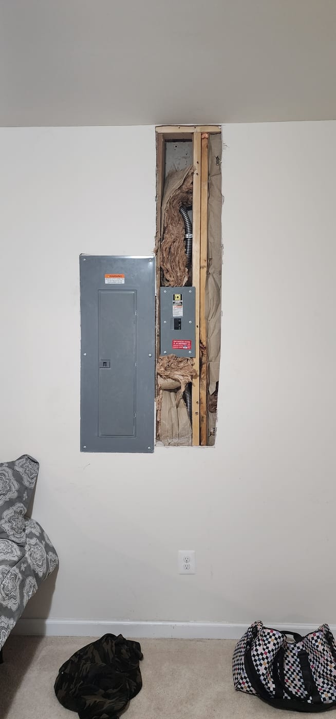 Drywall before repair