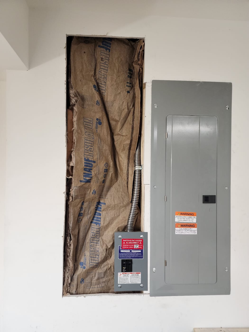 Drywall before repair