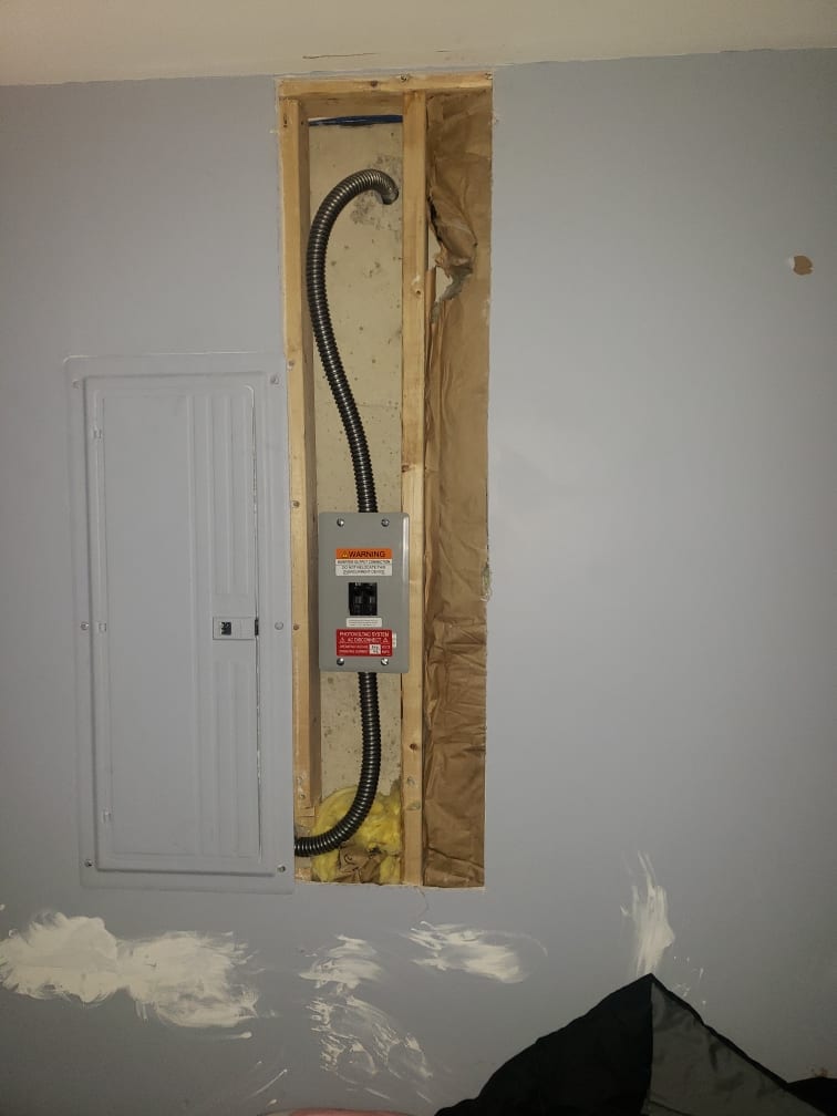 Drywall before repair