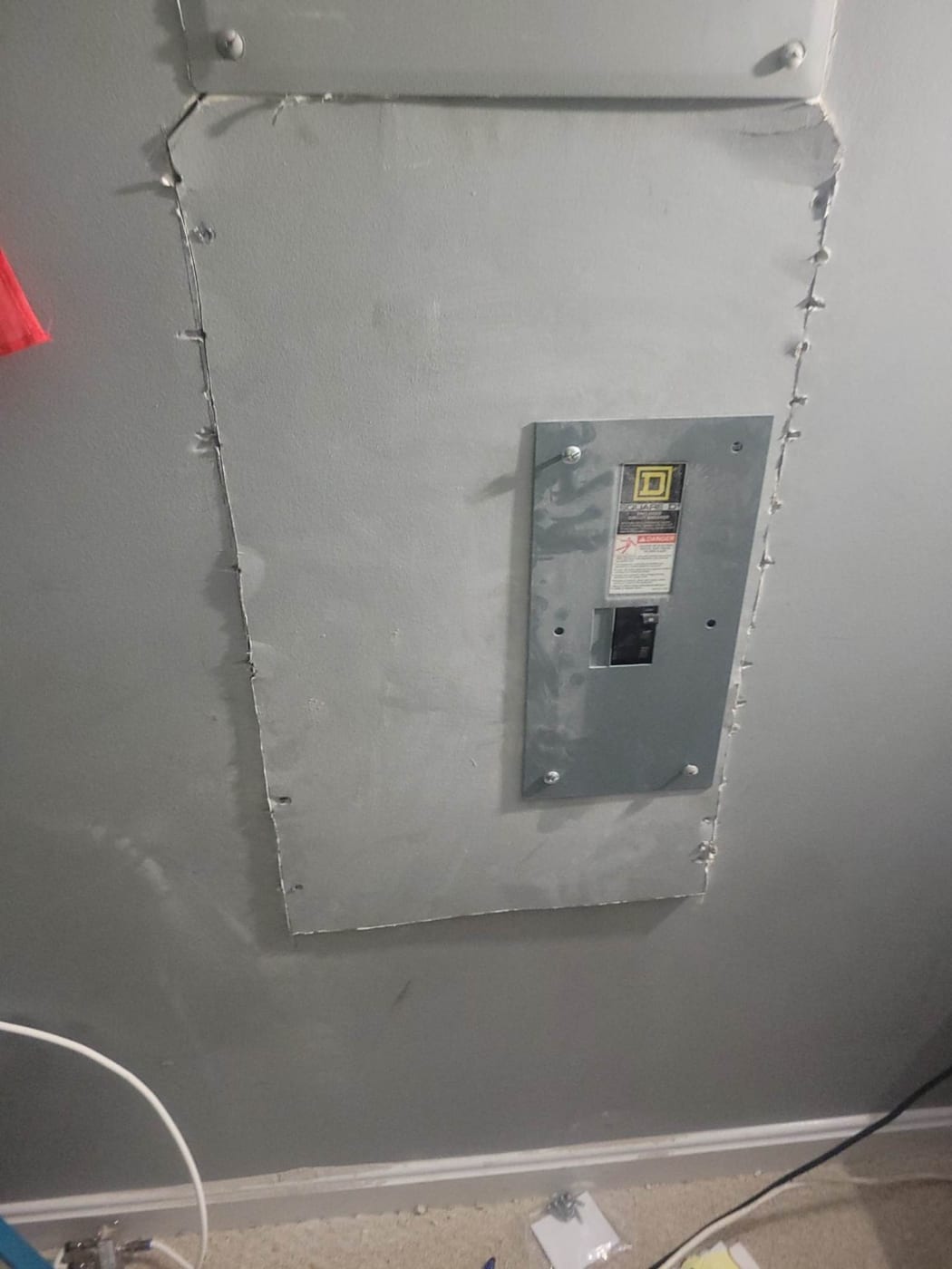 Drywall before repair