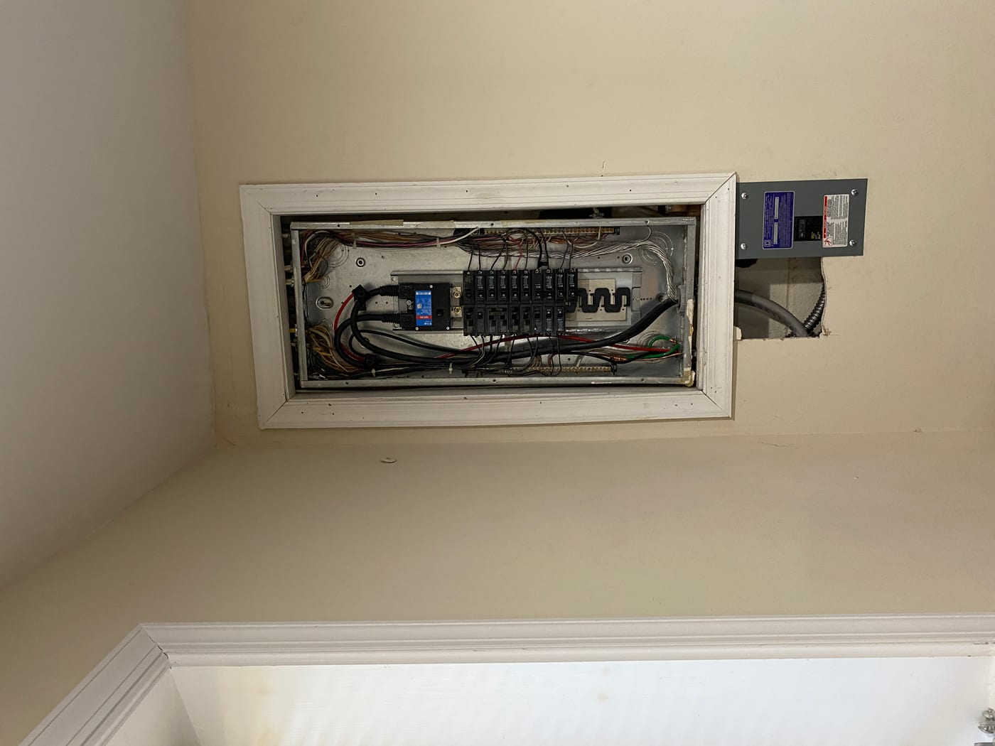 Drywall before repair