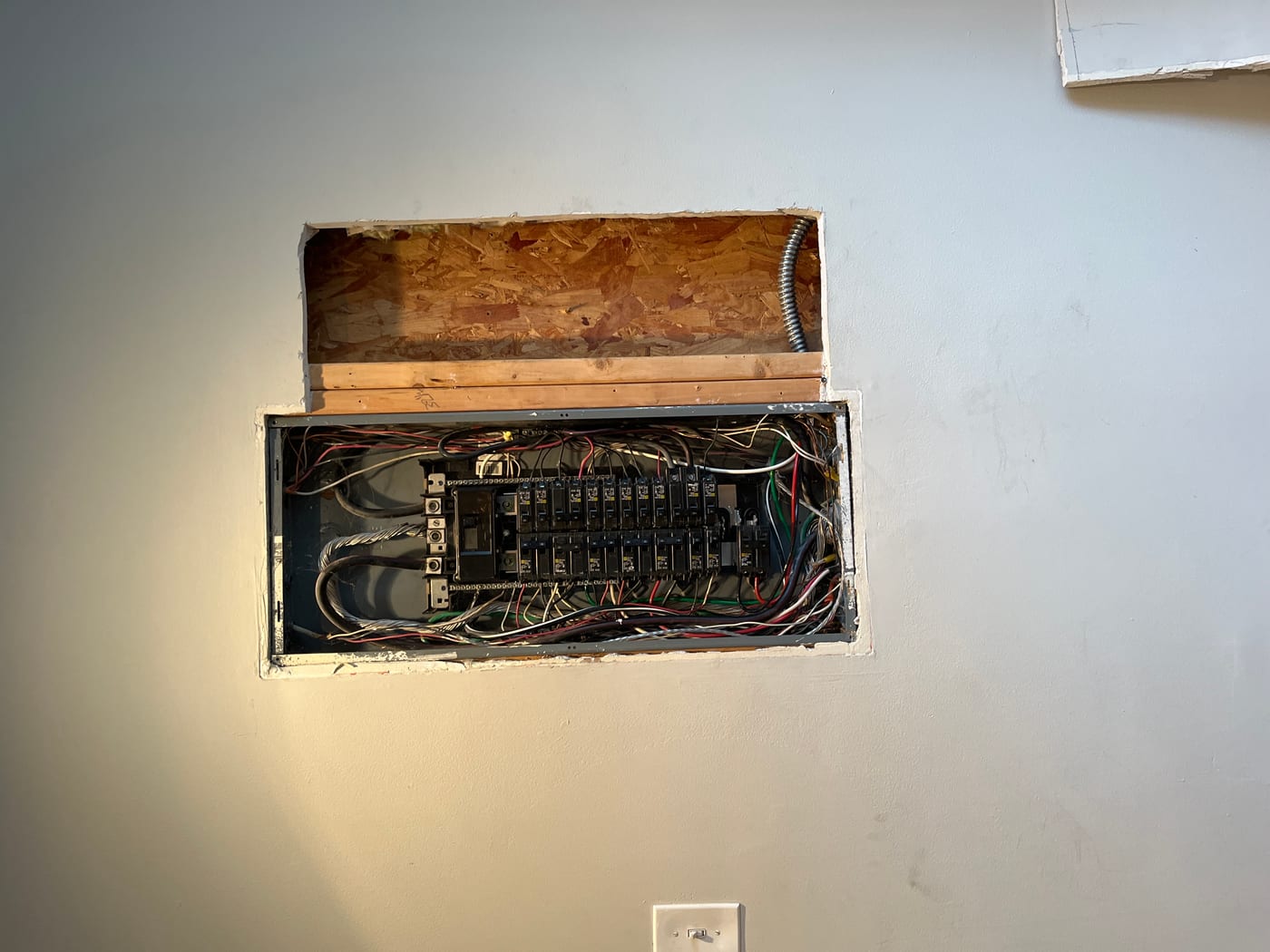 Drywall before repair