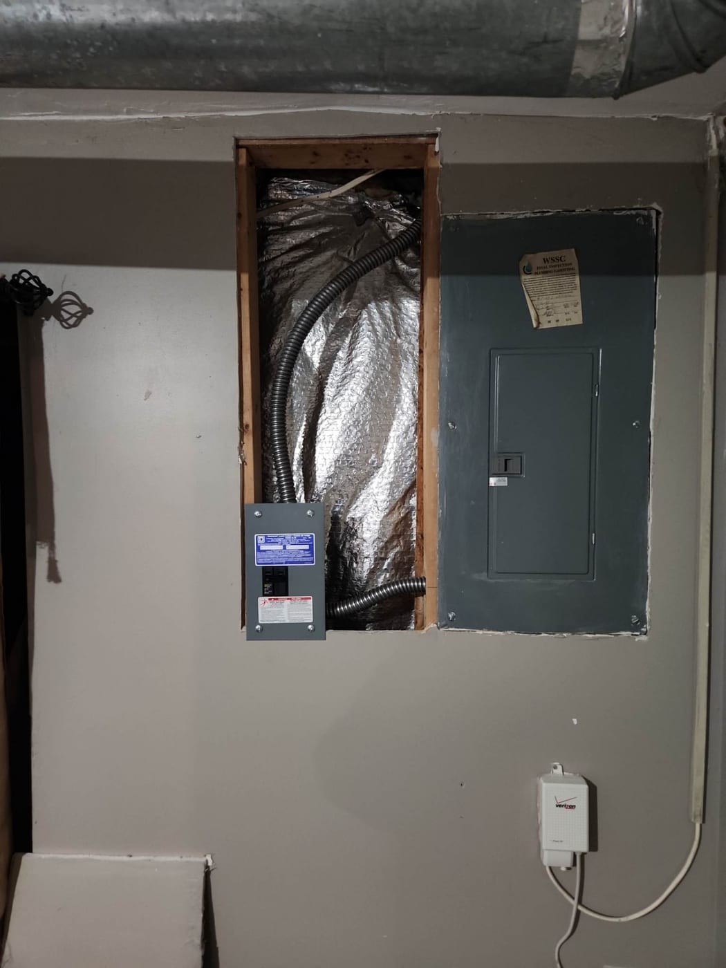 Drywall before repair