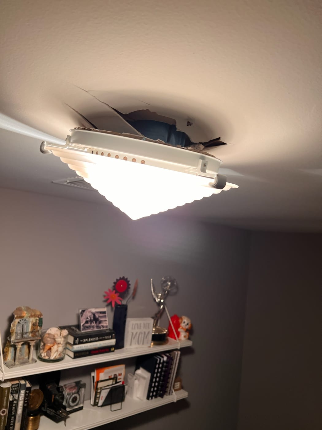 Drywall before repair